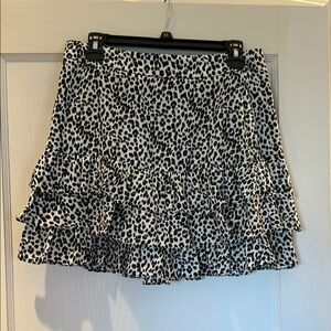 Leopard Print Ruffle Skirt